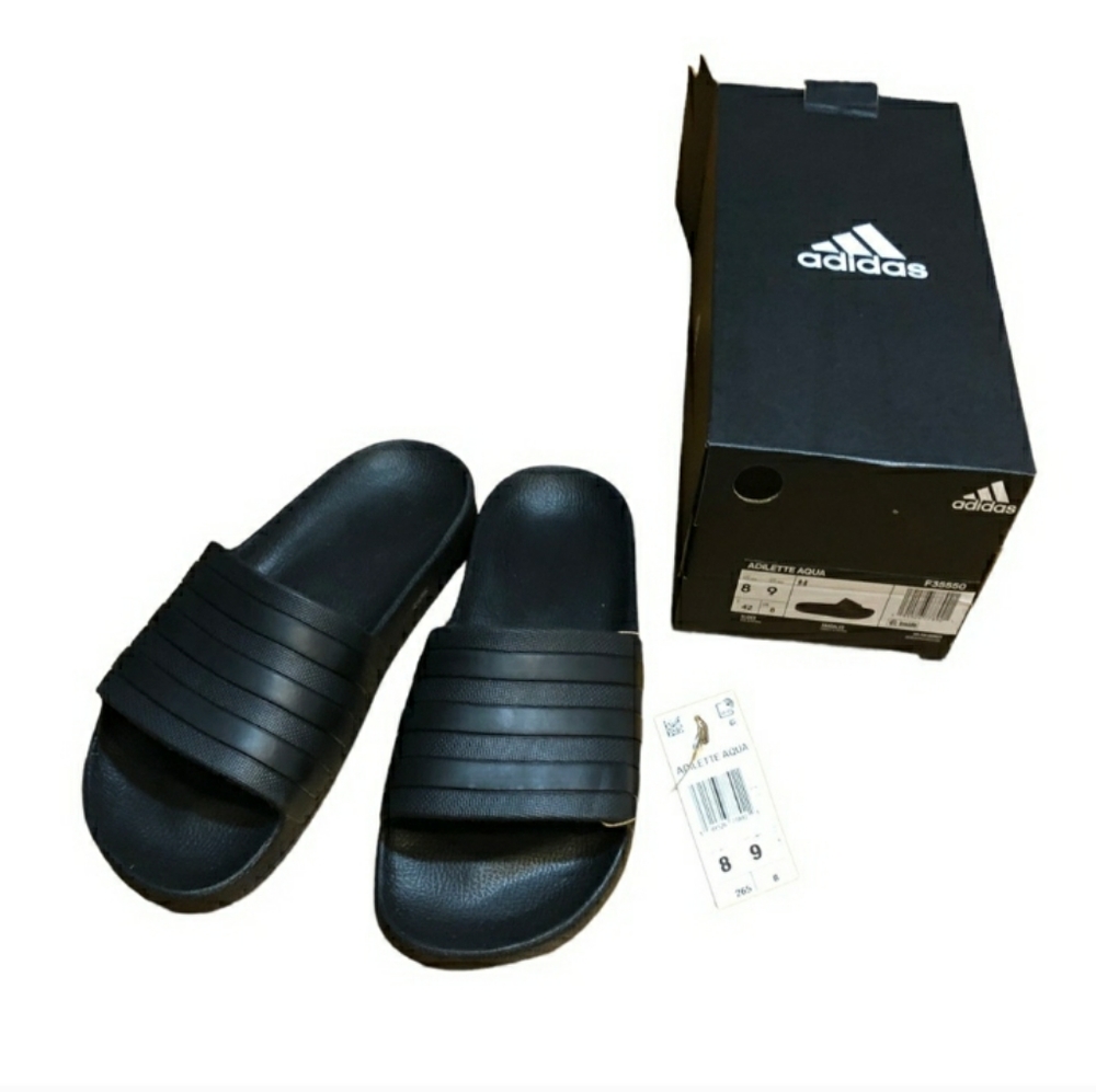 ADIDAS Unisex Adilette Aqua Slides Size 8 Men 9 Women NIB!